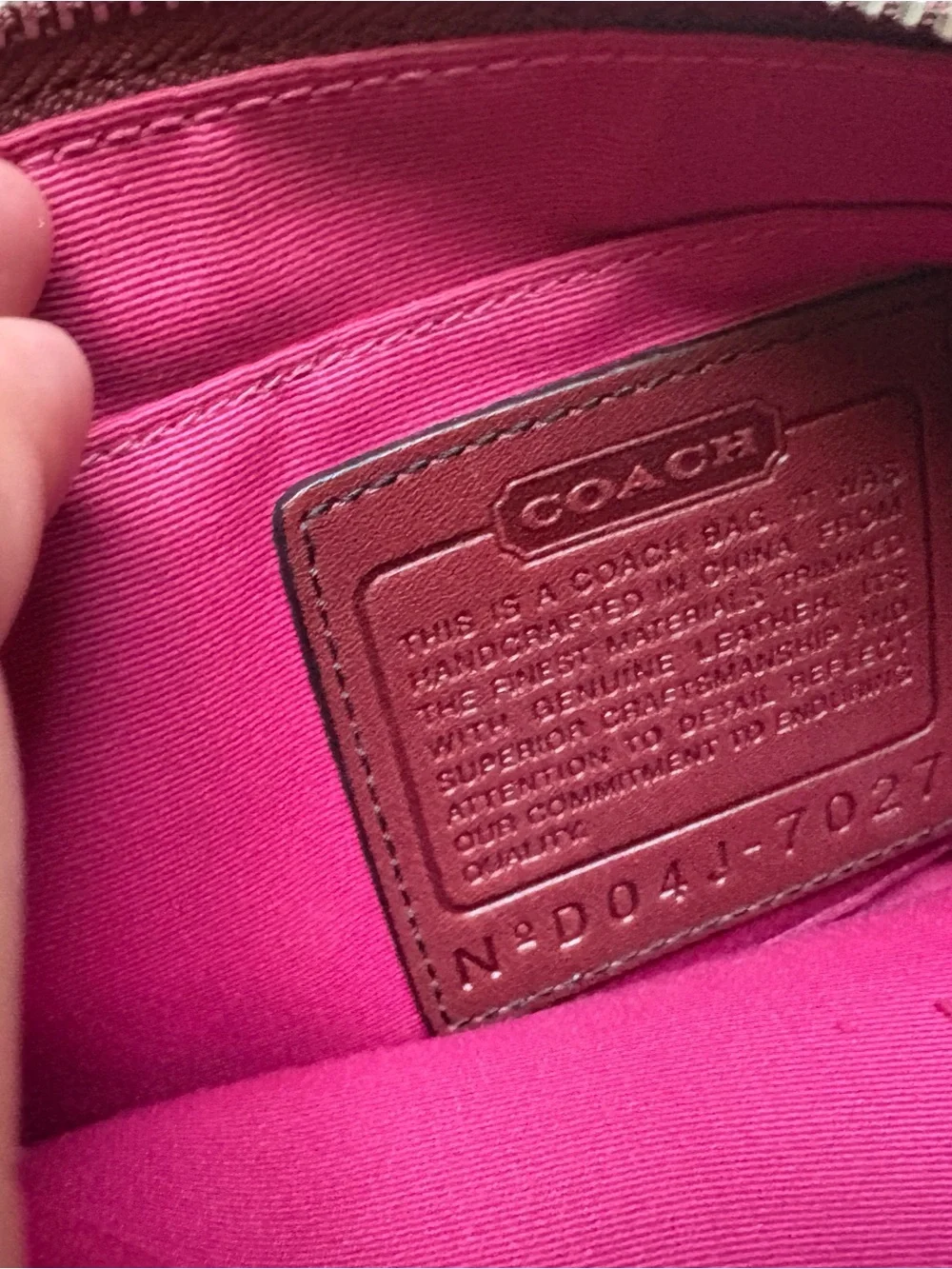 SOLD-Coach Demi Burgundy and Pink Bag